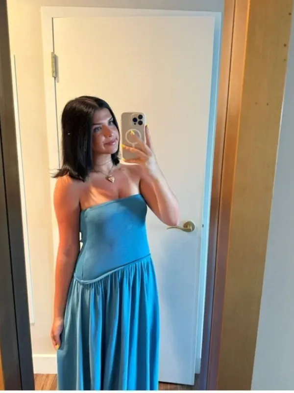 SOLID & STRIPED The Strapless Soglio Dress in French Blue Size Small - Image 11