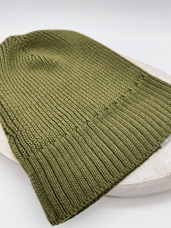 adidas Glam On Woolie Beanie Hat Olive Green Ribbed Cuff Knit Cap NWOT - Image 8