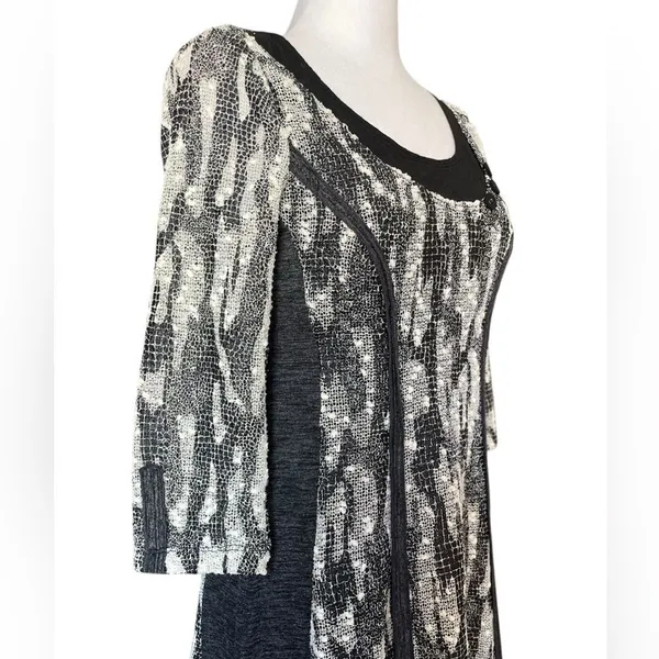 Picadilly Fashion Gothic Witchy Midi Dress Black White Layered Womens Size XS - Image 4