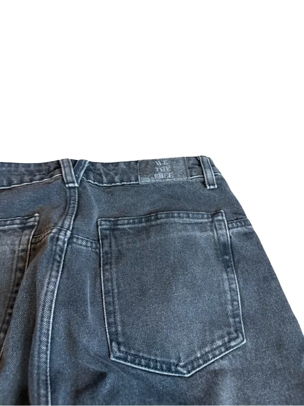 We The Free Washed Black Wide Leg Dropped Boyfriend Jeans Denim Size 28 Women's - Image 9