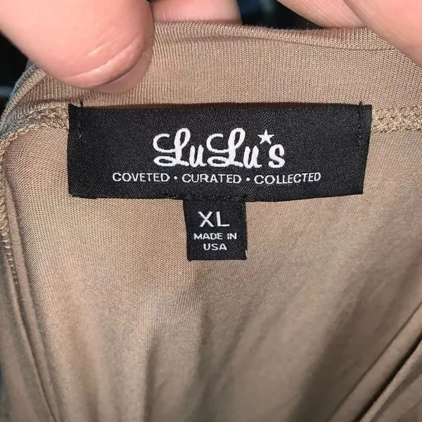 Lulu’s tan lace up front knit short sleeve Bikercore shirt - Image 3