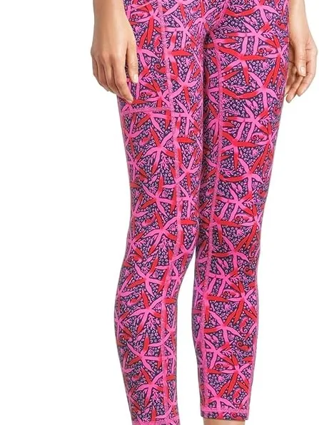 Lilly Pulitzer Luxletic Weekender High Rise Leggings Passion Fruit Pink Star - Image 3