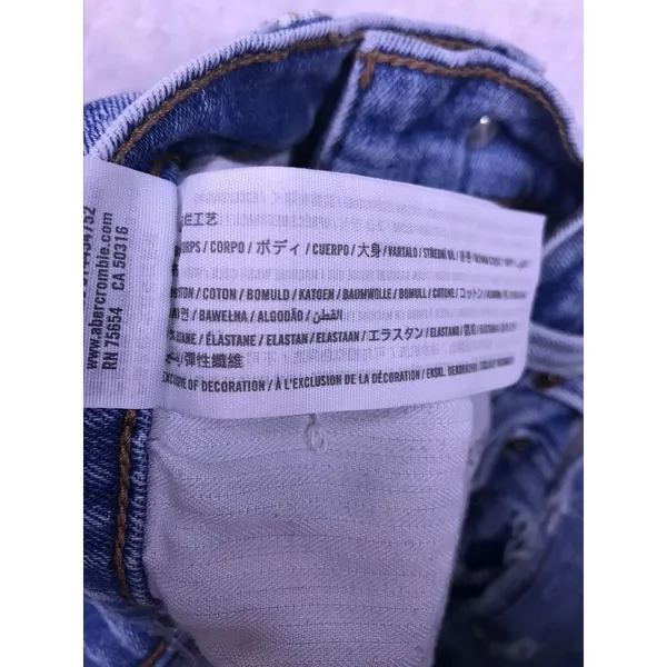 Abercrombie & Fitch Ankle Straight Jeans Womens‎ 30/10 Blue Patchwork - Image 4