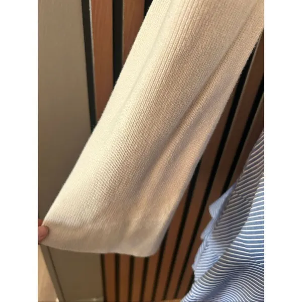 Banana republic sweater large white/ivory with cut out back cotton blend w flare - Image 2