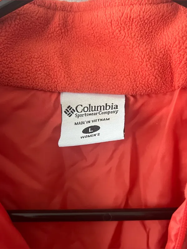 Columbia Orange Quilted Full Zip Vest Size Large - Image 2
