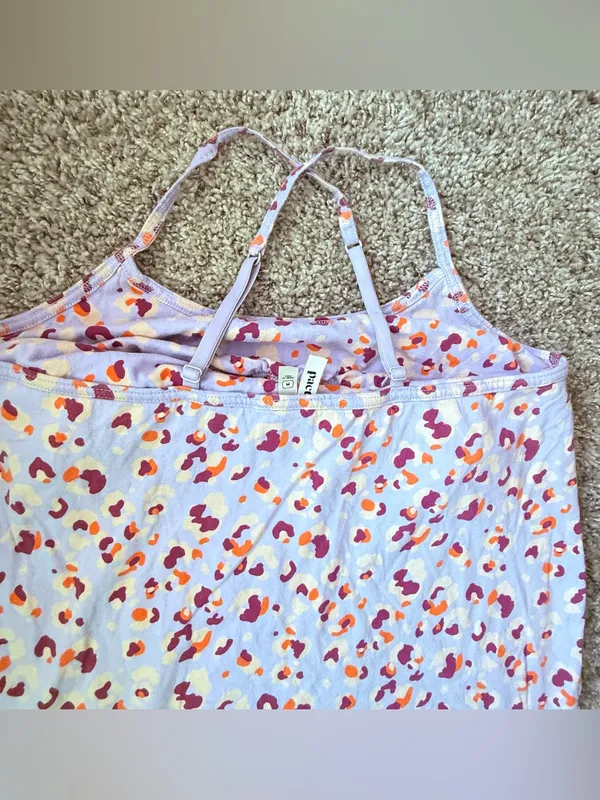 Pact Organic Cotton Cross Back Strap Side Slit Mini Sundress Size Medium Floral - Image 3