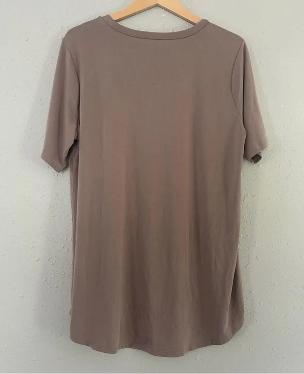 🦋 Zenana Outfitters Tan Brown Short Sleeve Tee T-Shirt Casual Lightweight Comfy - Image 4