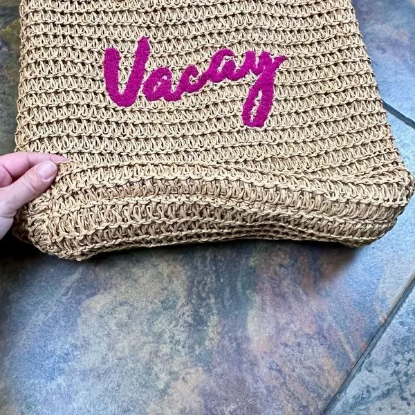 Vacay Beach Tote Bag Brown - Image 9