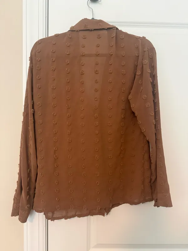 Amazon Brown Button Up Blouse - Image 3
