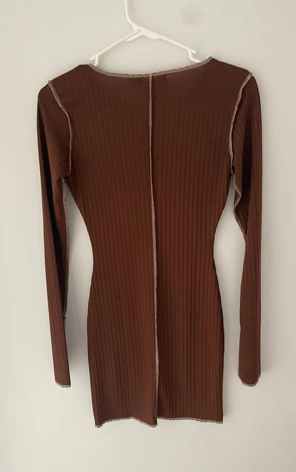 ASOS Bodycon Brown Dress • Size 2 - Image 3