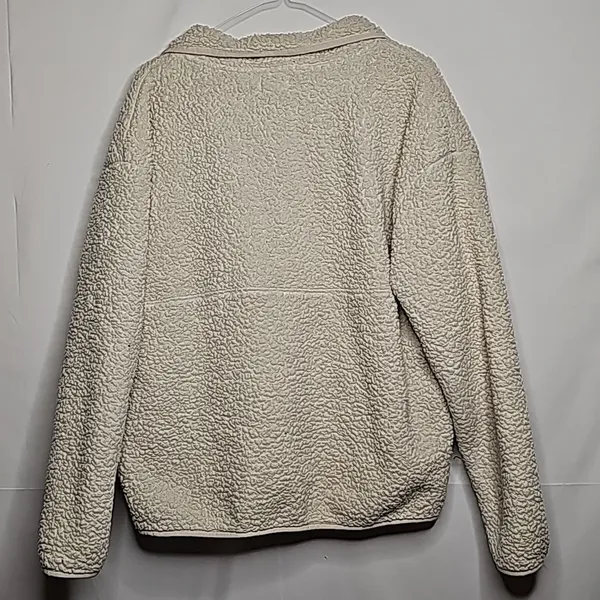 Skims fleece quarter zip cozy pull over white sweatshirt sz Large - Image 9
