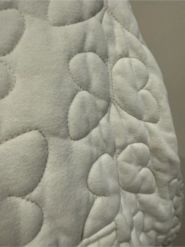 BDG Cream Quilted Hooded Zip-Up Sweatshirt - Image 8