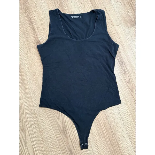 Abercrombie‎ & Fitch Black Sleeveless Bodysuit Size XL Soft A&F Collection - Image 3