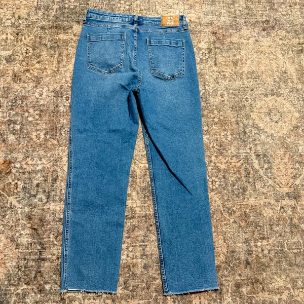 We The Free Free People Curvy High Rise Vintage Straight Jeans Cropped Blue 29 - Image 2