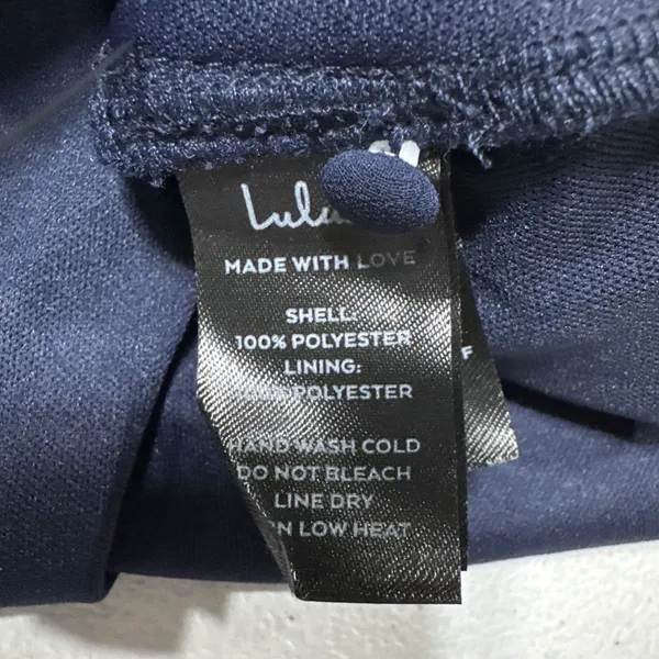Lulus Navy Blue Chiffon Maxi Dress Halter Open Back Womens XS Bridesmaid Evening - Image 10