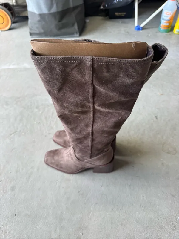 Kelly & Katie Symine Boot Block Heel Faux Suede 6.5 M New Knee High - Image 4
