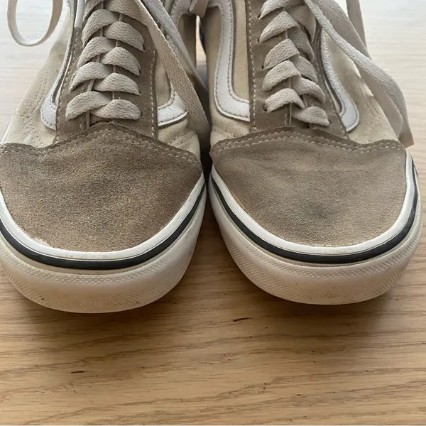 VANS Unisex Ivory White Suede Leather Skateboard Sneakers Women's 8.0 - Image 3