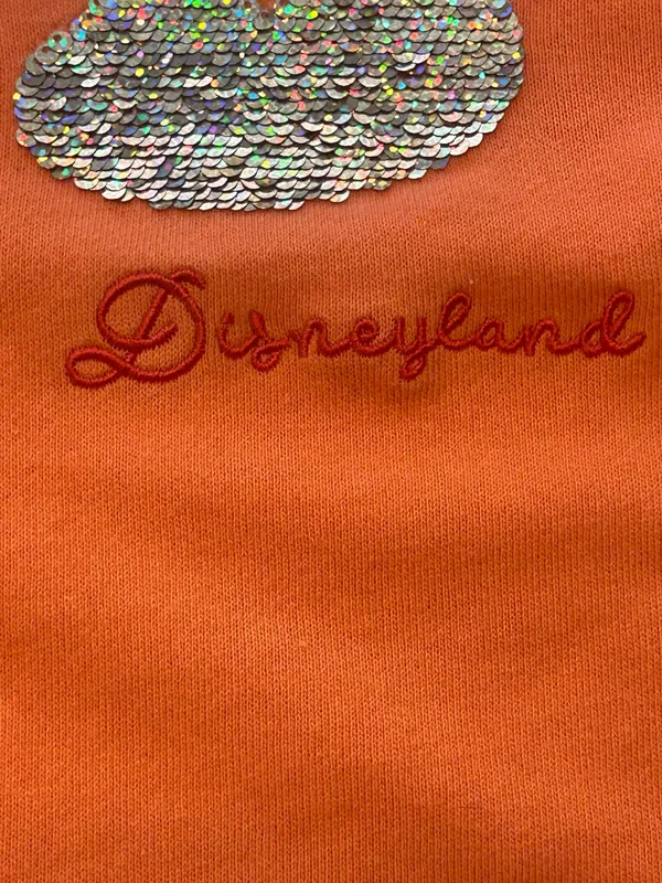 Disneyland Plus Size Orange Sequin Mickey Mouse Sweatshirt Top 3X Fall Halloween - Image 5