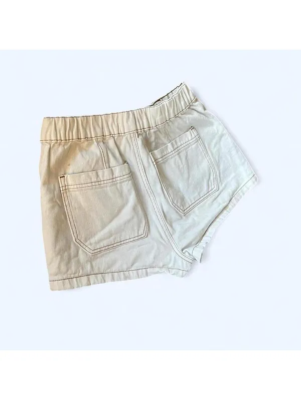Y2K coastal cowgirl cream boho PacSun denim shorts size small - Image 4