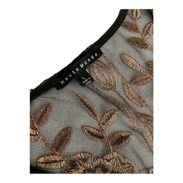 Haute Monde Kimono Duster Robe Jacket Women Size L Bronze Embroidery Boho Retro - Image 12