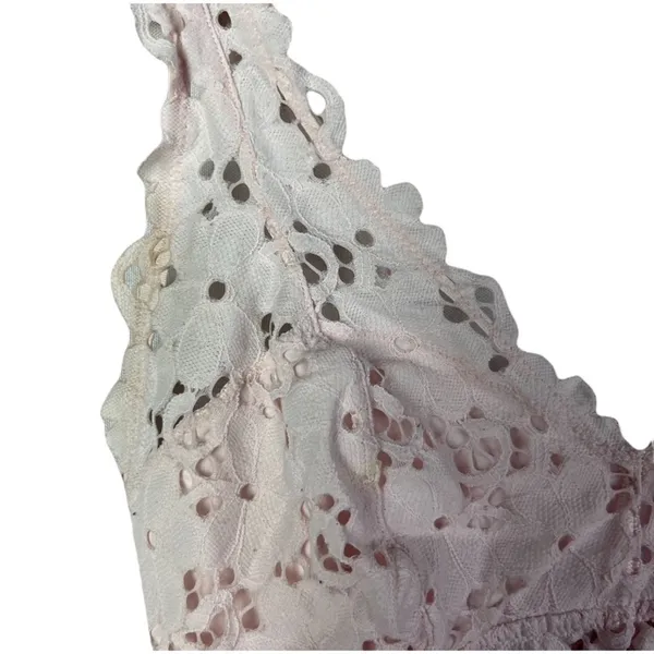 Aerie Light‎ Pale Pink Unpadded Lace Bralette M - Image 4