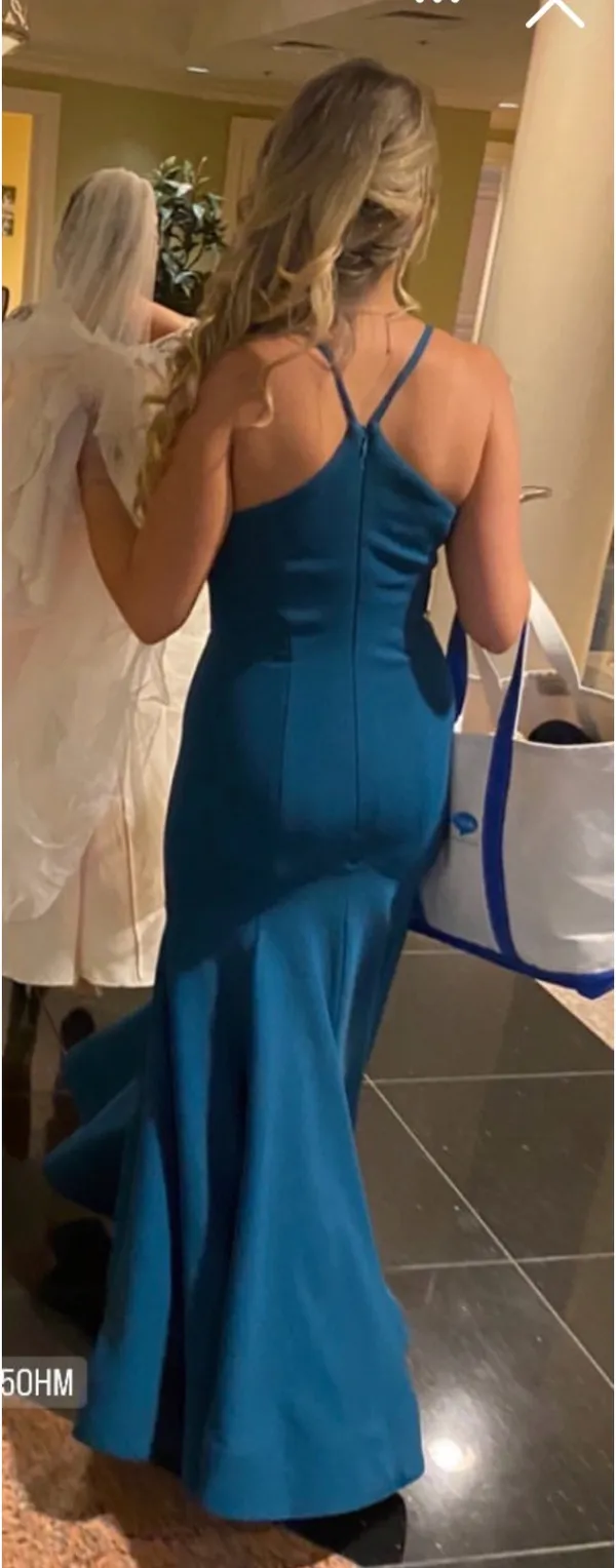 Azazie Bridesmaid Dress Peacock Mermaid Stretch - Image 2