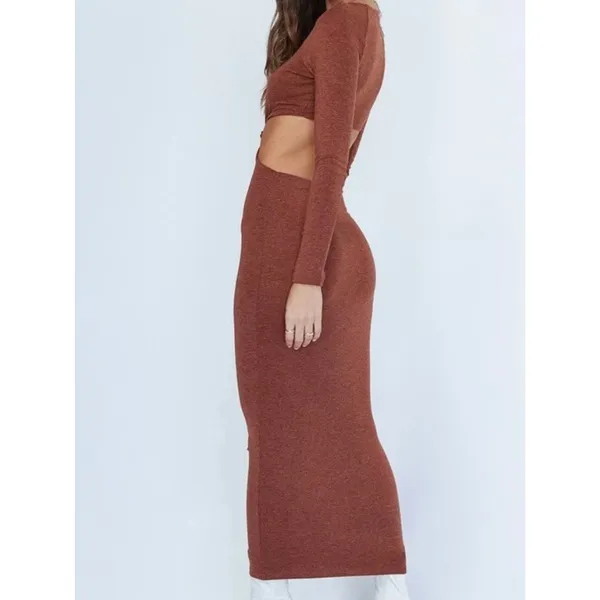 Princess Polly Brown Luca Long Sleeve Maxi Dress Sz.US6 NWT - Image 4