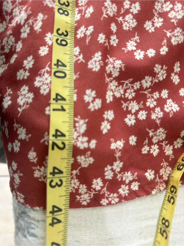 Índigo Rose Rust Floral V-Neck Midi Dress with Long Sleeves size L fall ready - Image 11