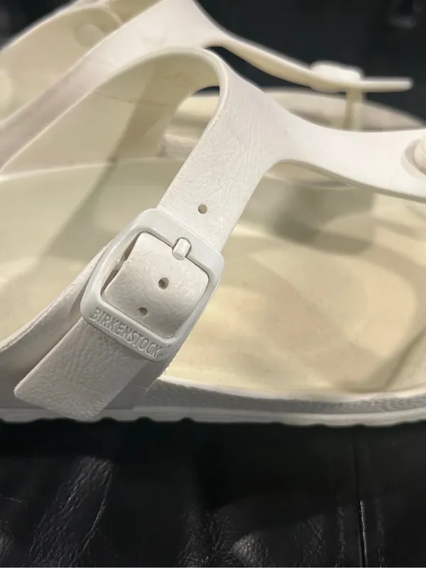Birkenstock White T-Strap Women's Sandals - Image 4