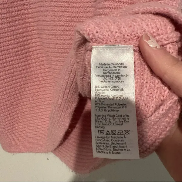J crew ribbed‎ cowl neck sweater pink size medium - Image 7