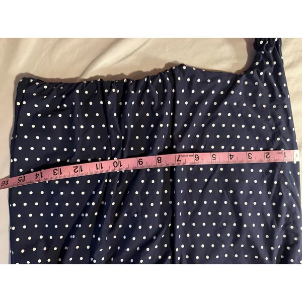 SUUKSESS Navy Blue Polka Dot One Shoulder Ruched Tank Top XS - Image 6