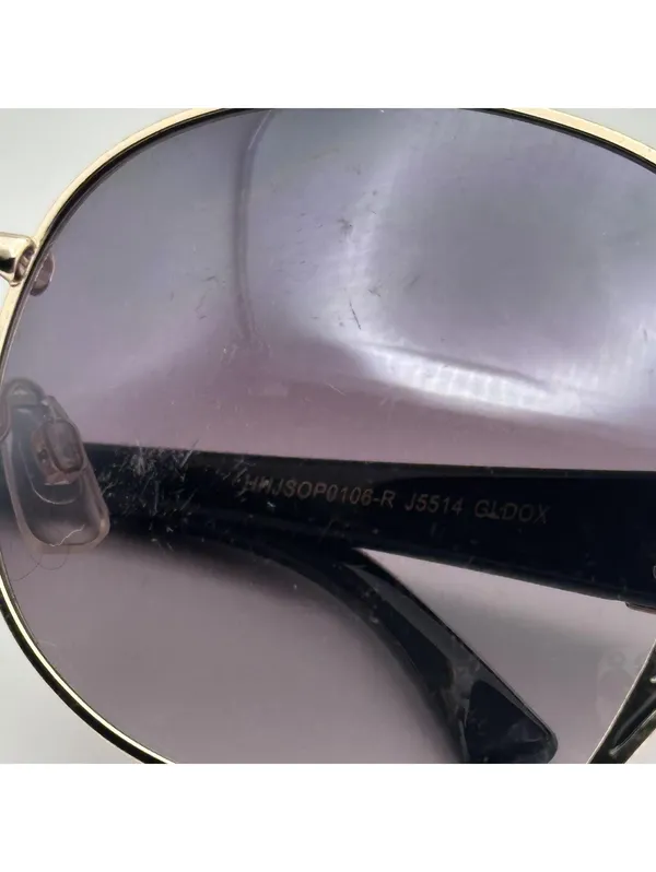 Jessica Simpson Gold Tone Square Gradient Sunglasses Black Temples - Image 11
