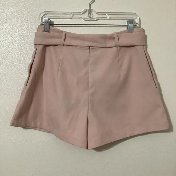 Pink Tailored Shorts Medium Belted Retro Old Money Casual Summer Preppy‎ Girly - Image 2
