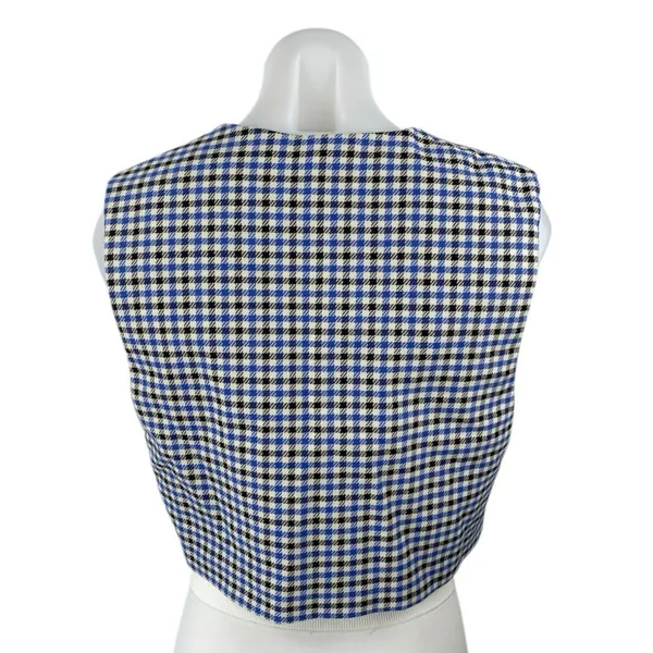 Zara Women's Blue Gingham Houndstooth Sleeveless V Neck Vest Crop Top Size XS - Image 2