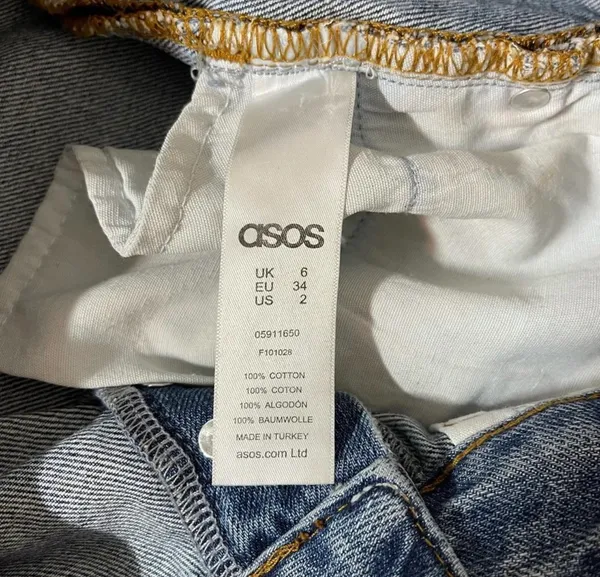 ASOS Denim Micro Mini Skirt Dark Wash Mid-rise Frayed Hem - Image 8