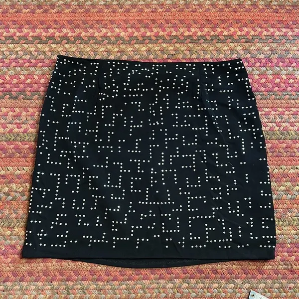 GAP BLACK STUDDED GEOMETRIC MINI SKIRT - Image 3