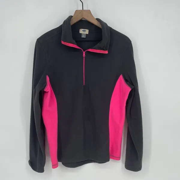 Old Navy Fleece Quarter Zip‎ Pullover Athletic Gray Pink Size Large - Image 2