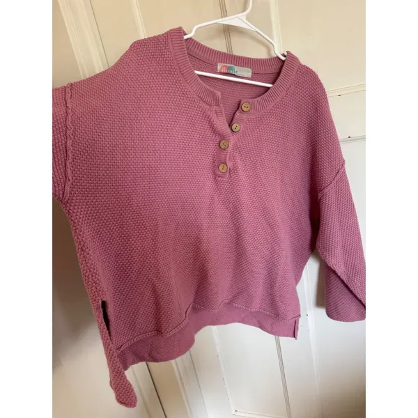 Free People FP Beach mauve‎ Hailee sweater size medium - Image 2