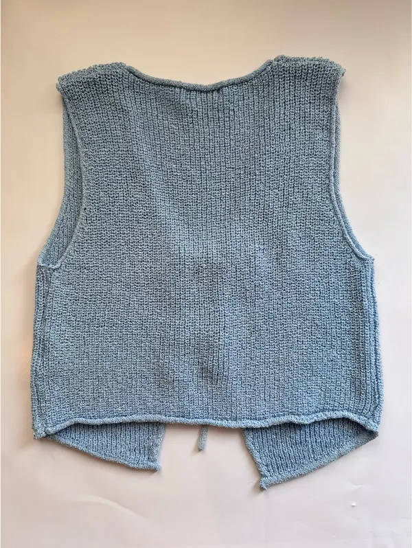 Blue Vestique Tie Top - Image 3