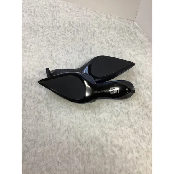 Karl Lagerfeld Sosie Blue Hologram Patent Crystal Mules Kitten Heels US 6.5‎ M - Image 6