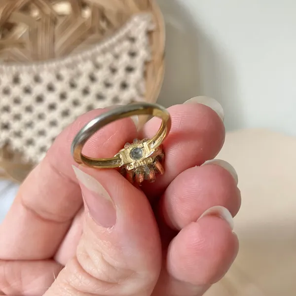 Avon Gold Solitaire Prong Halo Ring Promise Engagement Diamond Glam Classic Jewelry - Image 8
