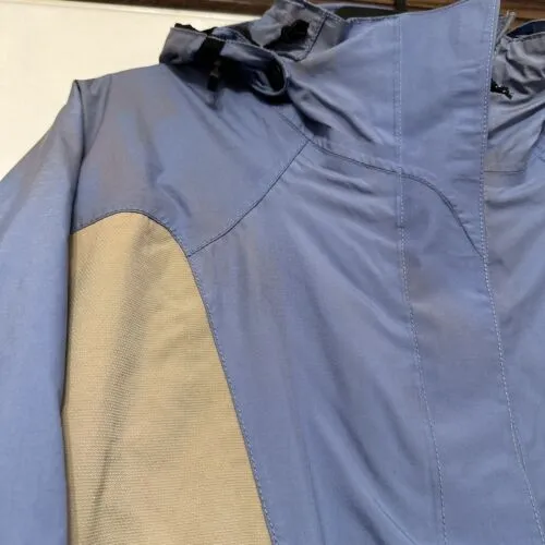 Mountain Hardwear Conduit Ski Snowboard Jacket Blue Tan Hood Women's Size‎ 8 - Image 3