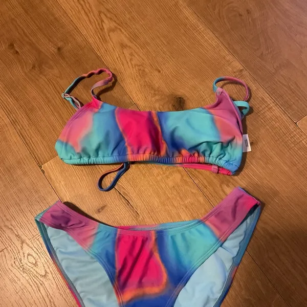 Wild Fable Blue Pink Bikini Top Bottom Colorblock Swim Women - Image 4