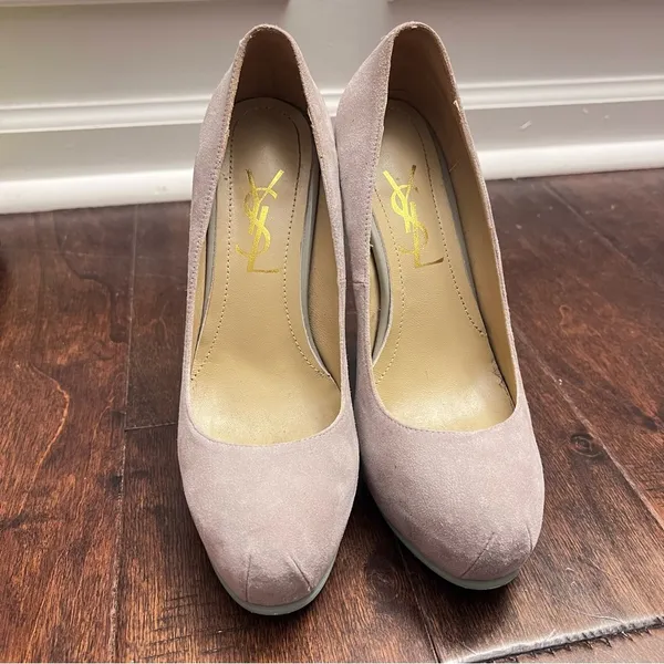 Yves Saint Laurent Platform Pump Grey Suede - Image 2