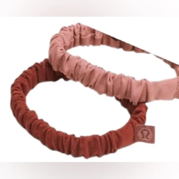 2 NWOT Lululemon Skinny Scrunchie: Red Dust and Rockwood - Image 3