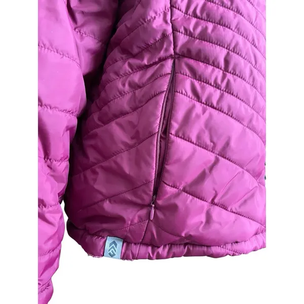 NWOT Free Country Women L Reversible Quilted Jacket Purple Minky Fleece Full Zip - Image 10