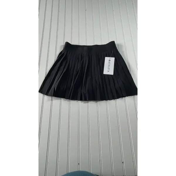 Athleta Match Point Pleated Skort Black Featherweight Plissé Tennis Skirt S NWT - Image 2