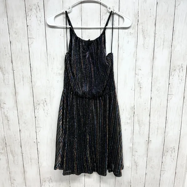Francescas Dress Women Size XS Sparkly Spaghetti Black Gold Sparkle Cocktail NWT - Image 6