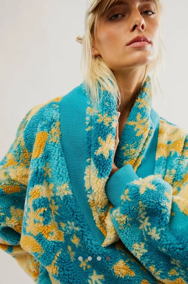 Free People Rosie Printed Sherpa Jacket - Image 3