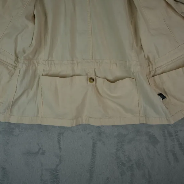 Lauren Ralph Lauren Jacket Womens XL Beige Herringbone Military Utility‎ Cotton - Image 12